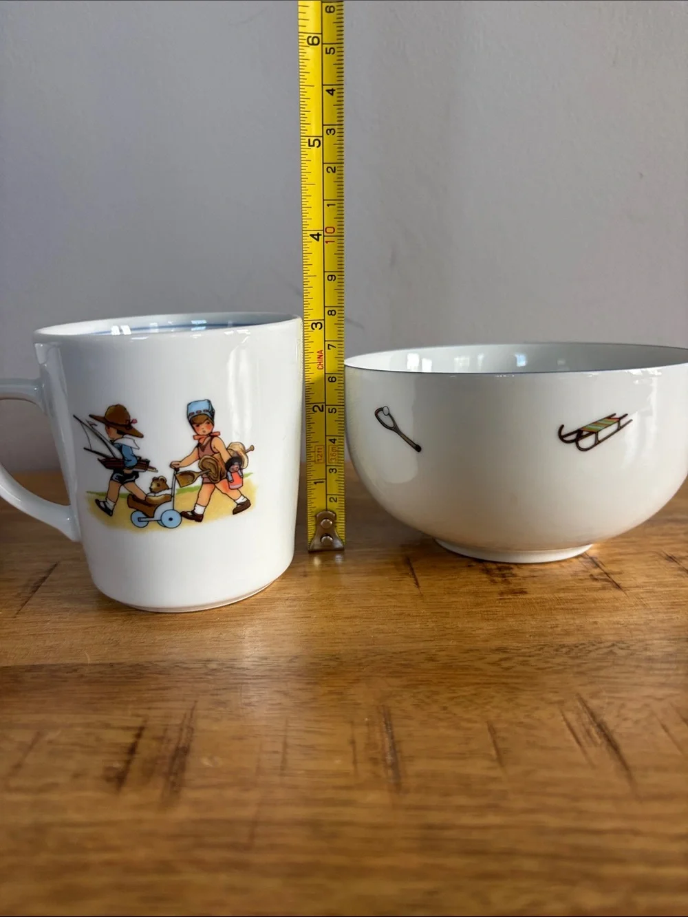 Vintage Pier 1 Imports Made in Germany 4pc Kids Dish Set Mugs Bowls Girlhoodcore